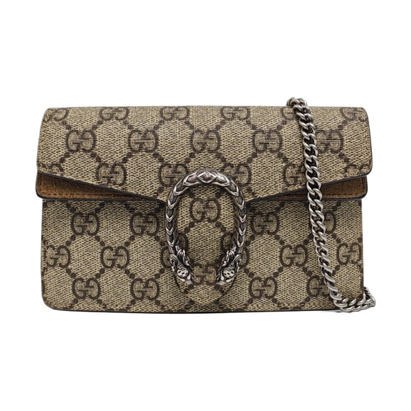 Dionysus Super Mini Monogram Coated Canvas Beige