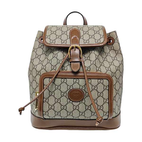 Monogram Coated Canvas Backpack Black