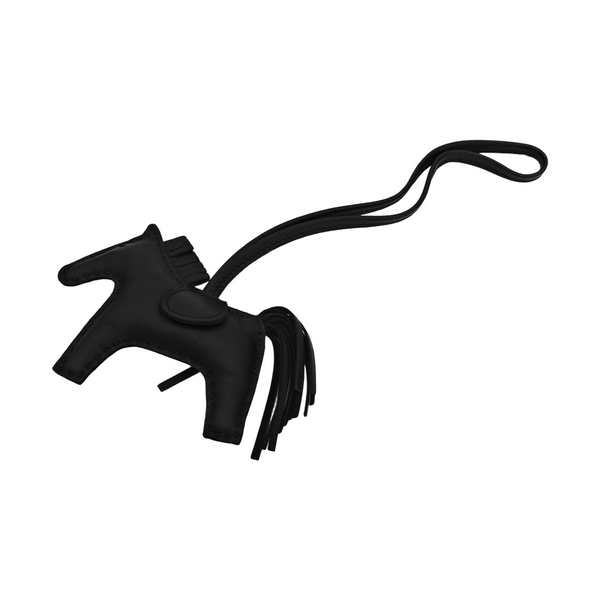 Leather Bag Charm Black
