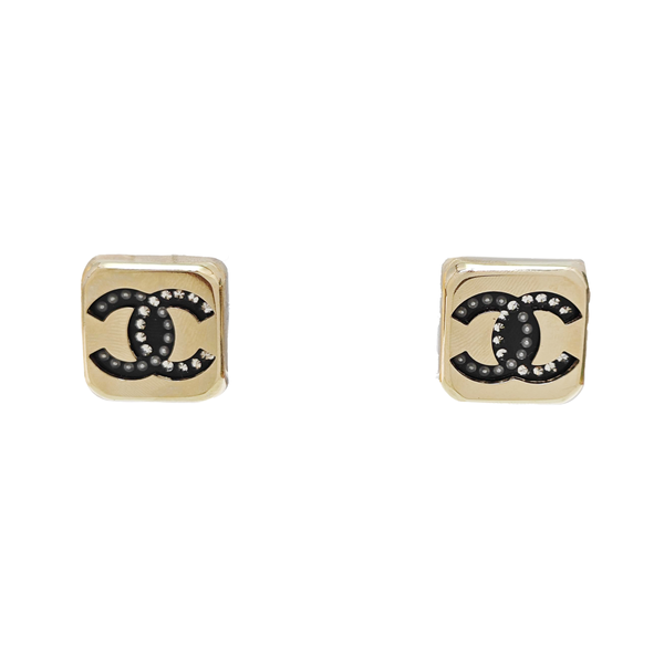 Metal Black Stud Earrings