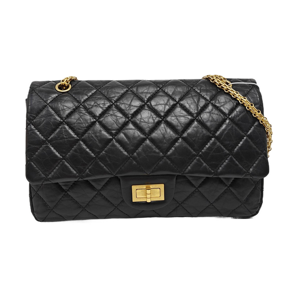 2.55 Maxi Quilted Calfskin Black