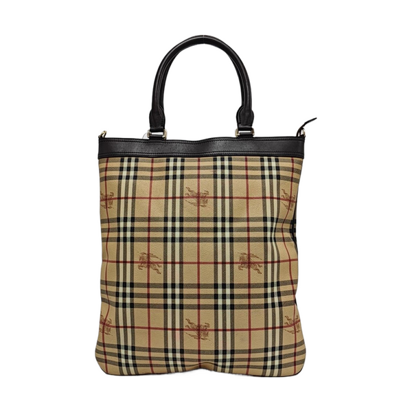 Coated Canvas Top Handle Bag Brown