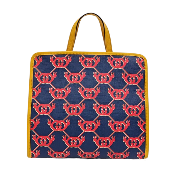 Monogram Coated Canvas Tote Bag Blue