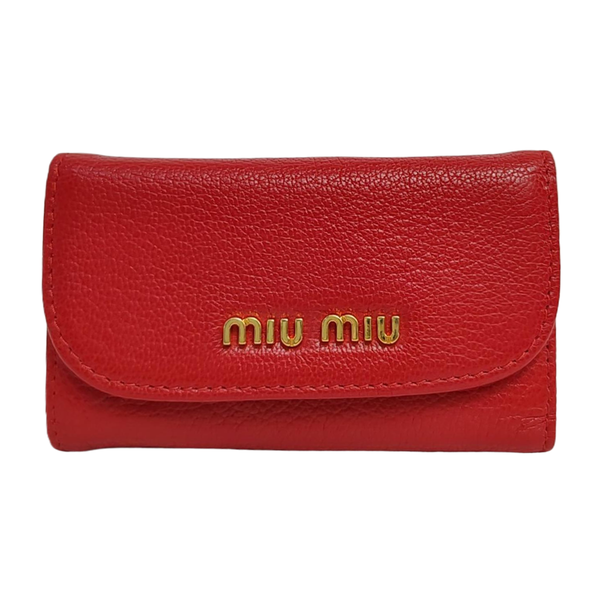 Leather Key Pouch Red