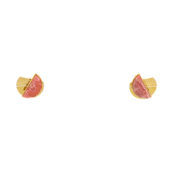 Metal Pink Stud Earrings