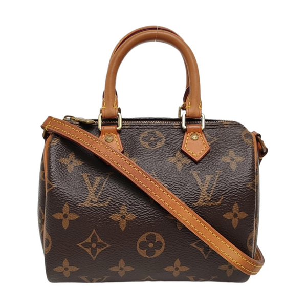 SPEEDY Nano Monogram Coated Canvas Brown