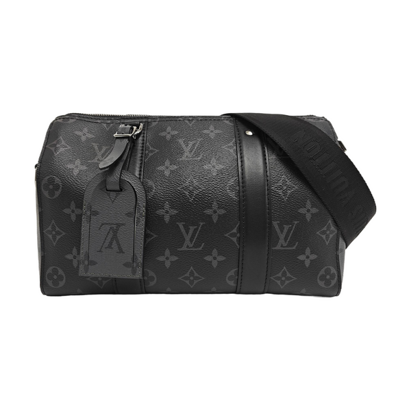 KEEPALL Monogram Coated Canvas Black