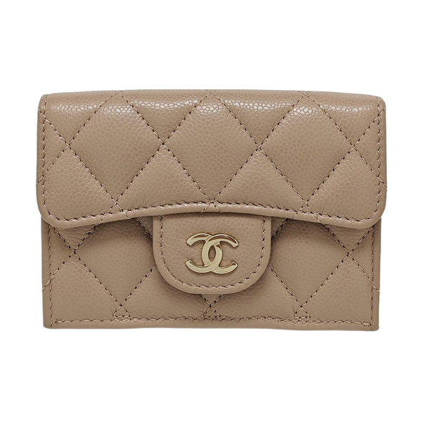 CLASSIC FLAP Quilted Grained Calfskin Pink Wallet