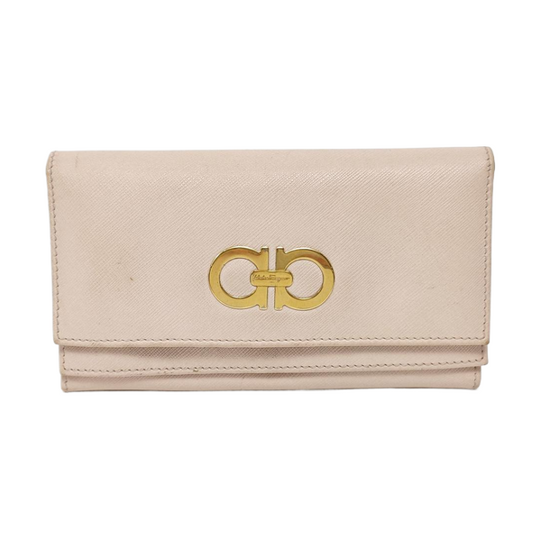 Gancini Calfskin Beige Wallet
