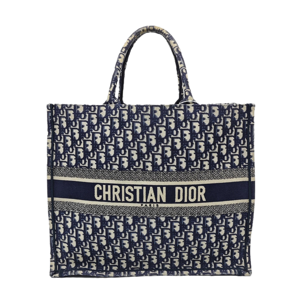 Book Tote Large Oblique Canvas Blue