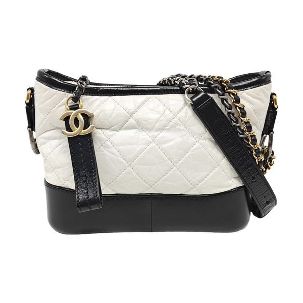 GABRIELLE Small Quilted Calfskin White