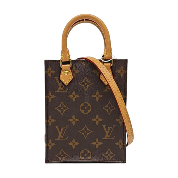 SAC PLAT Mini Monogram Coated Canvas Brown