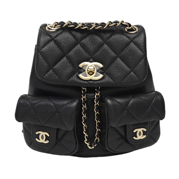 DUMA Small Quilted Grained Calfskin Black