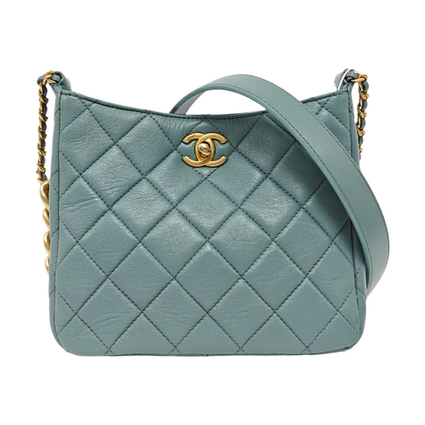 23A HOBO Quilted Lambskin Green