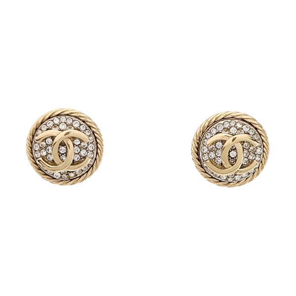Pendientes de botón de oro de metal
