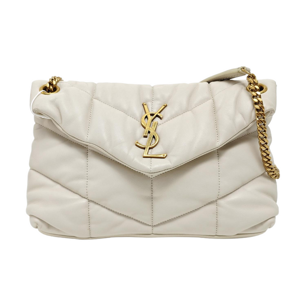 PUFFER Small Quilted Lambskin White