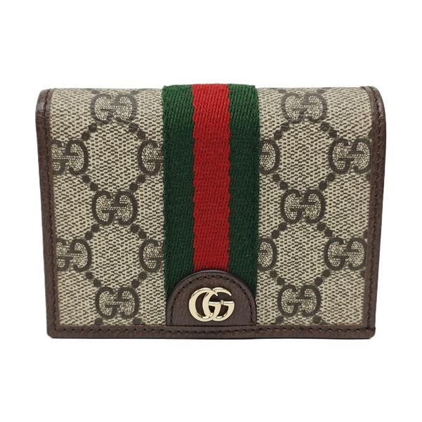 Ophidia Mini Monogram Coated Canvas Brown Card Holder