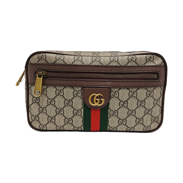 Ophidia Small Monogram Coated Canvas Beige