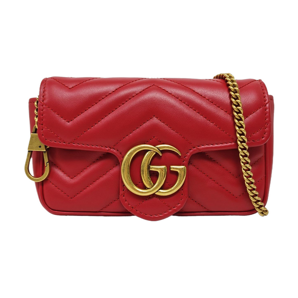 GG Marmont Mini Quilted Calfskin Red