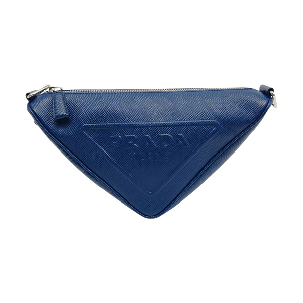 Authenticated pre-owned Triangle Calfskin Blue - Crossbody Bag at Looply