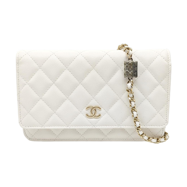 WOC Quilted Grained Calfskin White