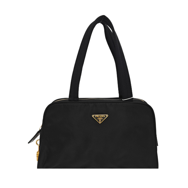 Nylon Top Handle Bag Black