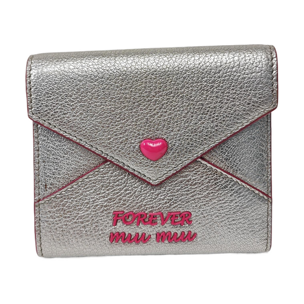 Love Lambskin Silver Wallet