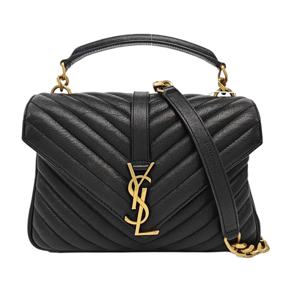 COLLEGE Medium Chevron Lambskin Black