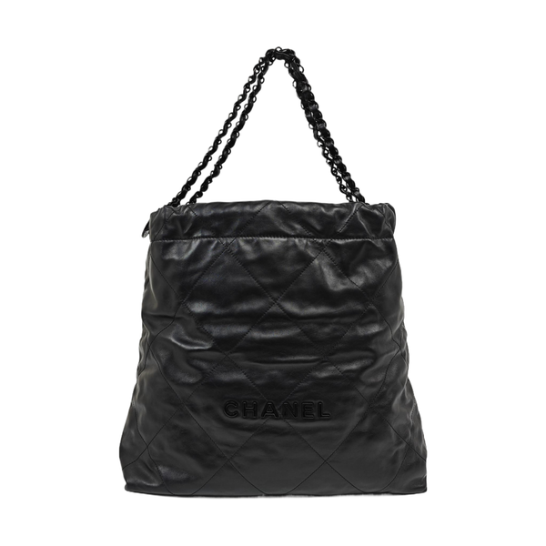 CHANEL 22 Medium Quilted Calfskin Black