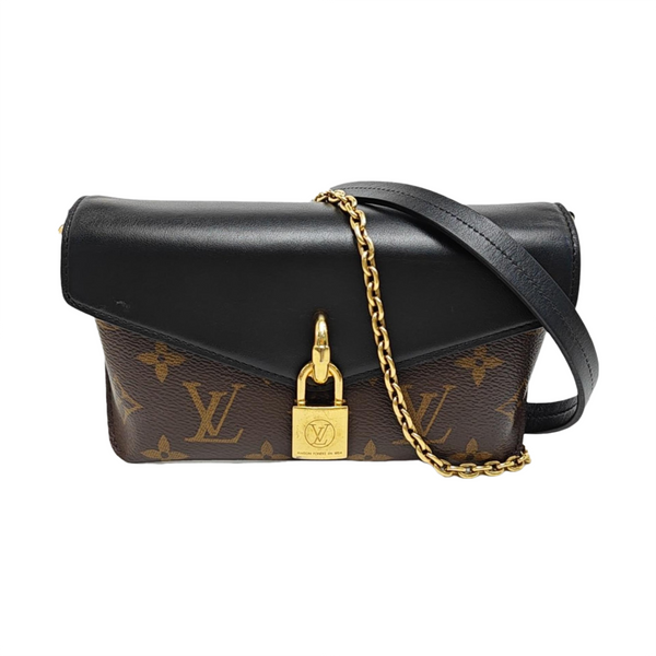 Coated Canvas Shoulder Bag Brown