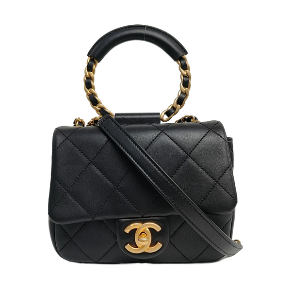 IN THE LOOP Small Quilted Lambskin Black