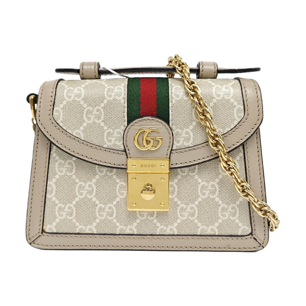 Ophidia Mini Monogram Coated Canvas White