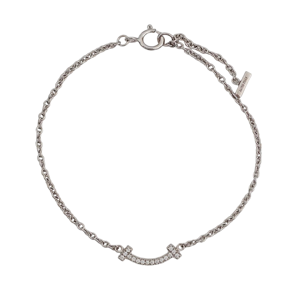 Tiffany T 18k White Gold Silver Bracelet