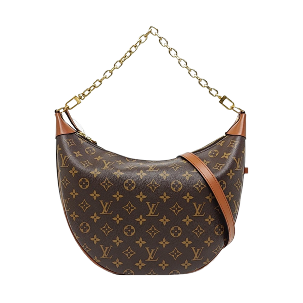 LOOP HOBO Monogram Coated Canvas Brown