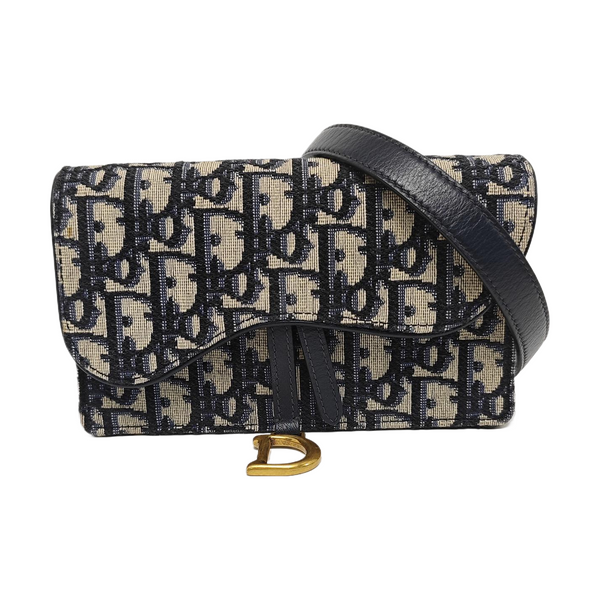 Saddle Mini Oblique Canvas Blue