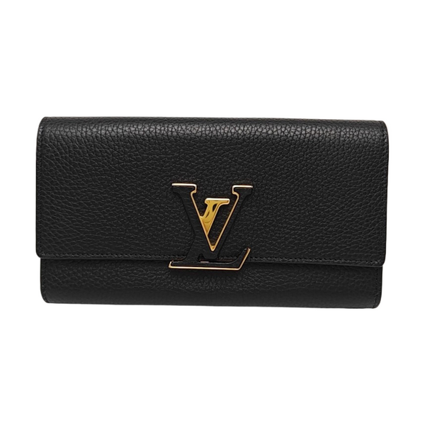 CAPUCINES Mini Monogram Calfskin Black Wallet