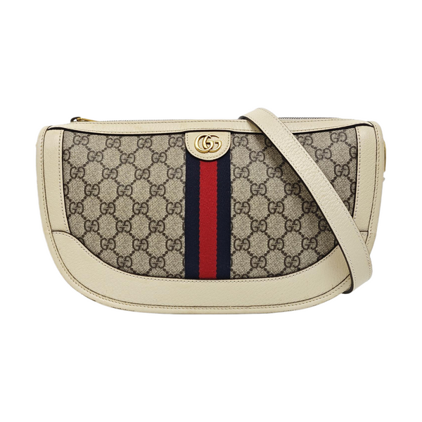 Ophidia Medium Monogram Coated Canvas Beige