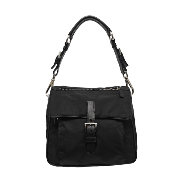 Nylon Shoulder Bag Black
