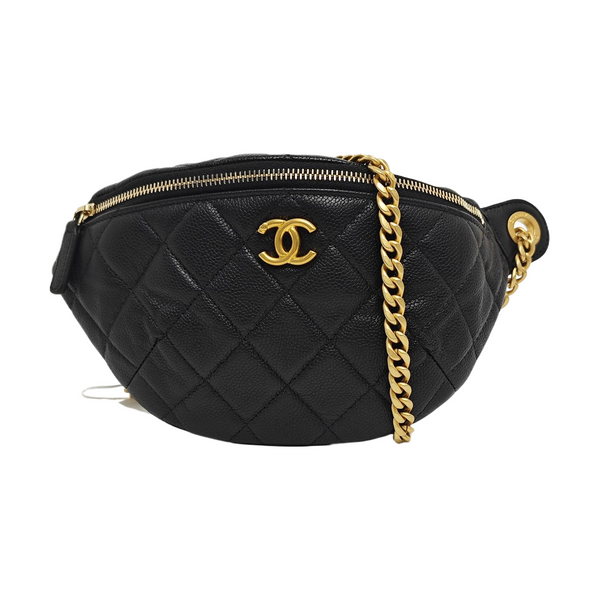 Quilted Calfskin Belt Bag Black