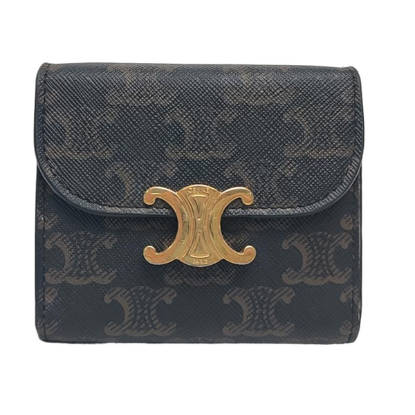 TRIOMPHE Small Coated Canvas Brown Wallet