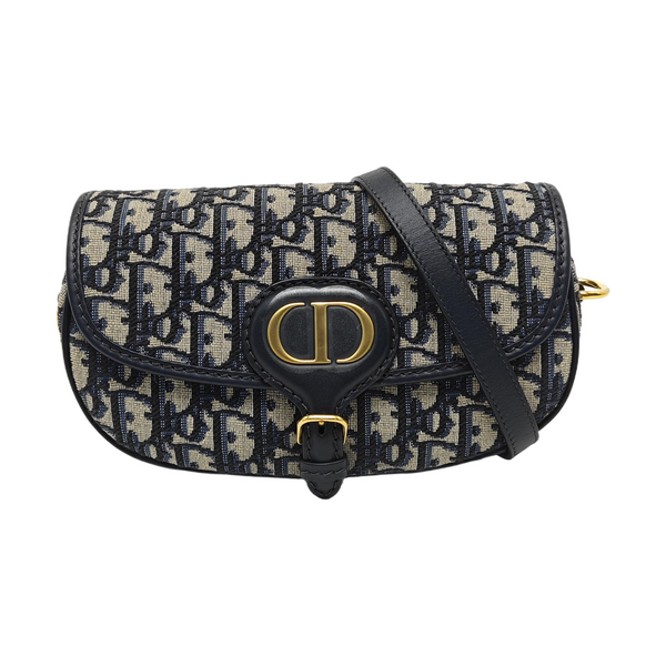 Bobby East-West Medium Oblique Canvas Blue