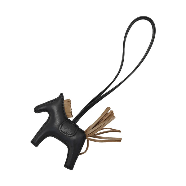 Leather Bag Charm Black