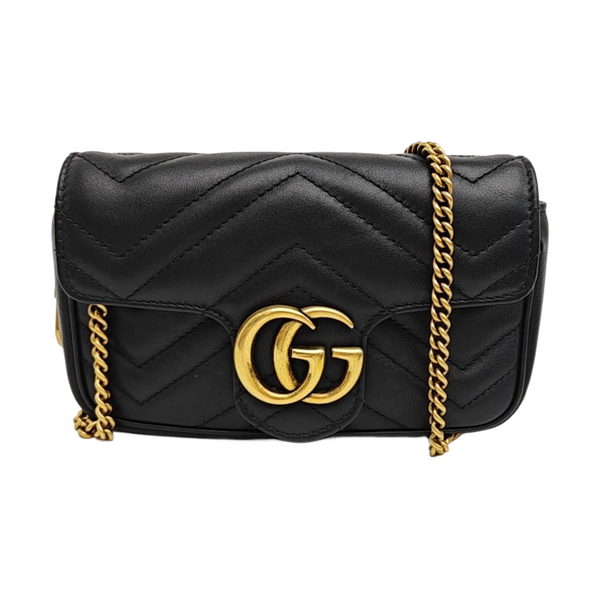 GG Marmont Mini Quilted Calfskin Black