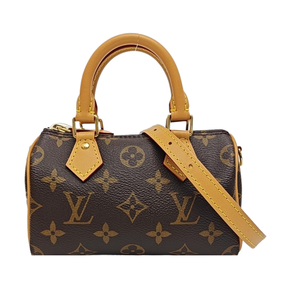 SPEEDY Nano Monogram Coated Canvas Brown