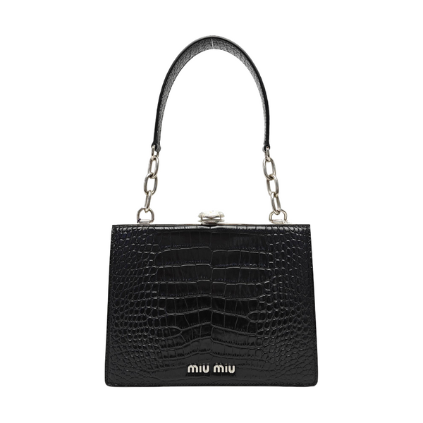 Calfskin Top Handle Bag Black