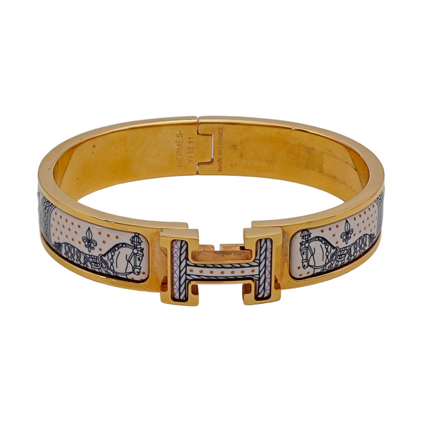 Brazalete Clic H de oro rosa