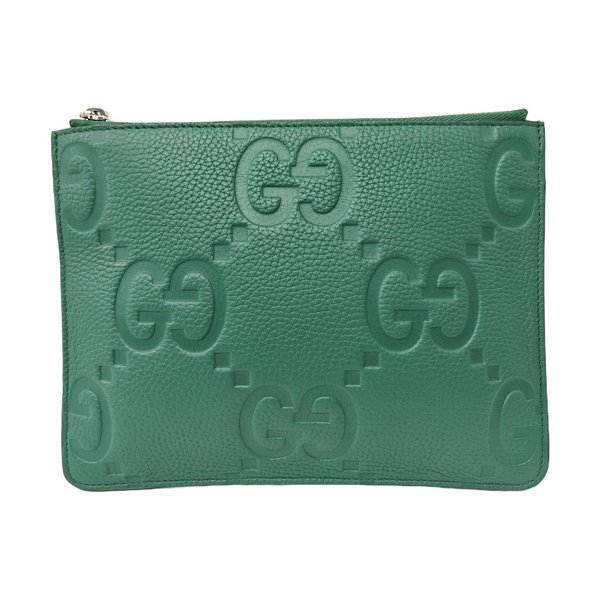Monogram Calfskin Clutch Large Green
