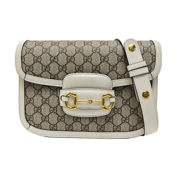 Horsebit 1955 Small Monogram Coated Canvas Beige