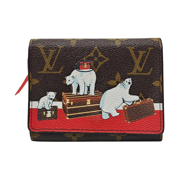 SARAH Monogram Coated Canvas Brown Wallet