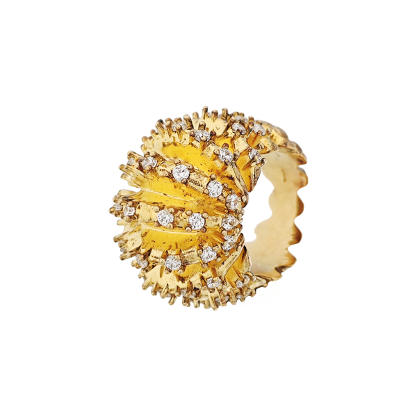 925 Sterling Silver Gold Ring HK 15